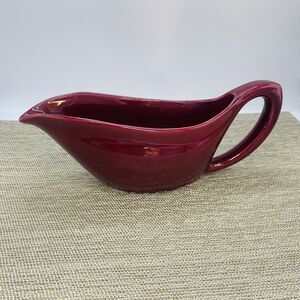 Vintage BAUER Pottery MCM Burgandy Gravy Boat Made In USA